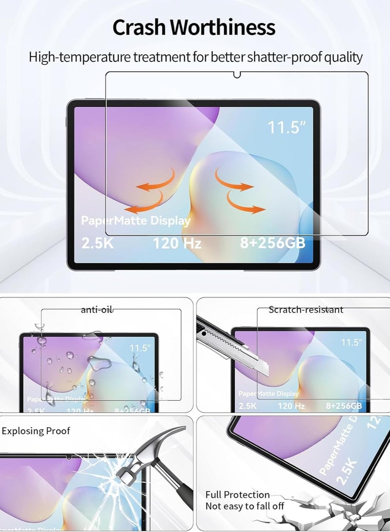 【2-Pack】 Screen Protector, Compatible with Huawei MatePad 11.5-inch 2026 Tempered Glass Film, 9H Hardness Scratch-Resistant Protective Film, Ultra-Clear Bubble-Free - Image 4